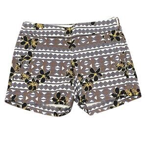 J.Crew Shorts Stretch Size 00 side Zipper Pockets Geometric Floral